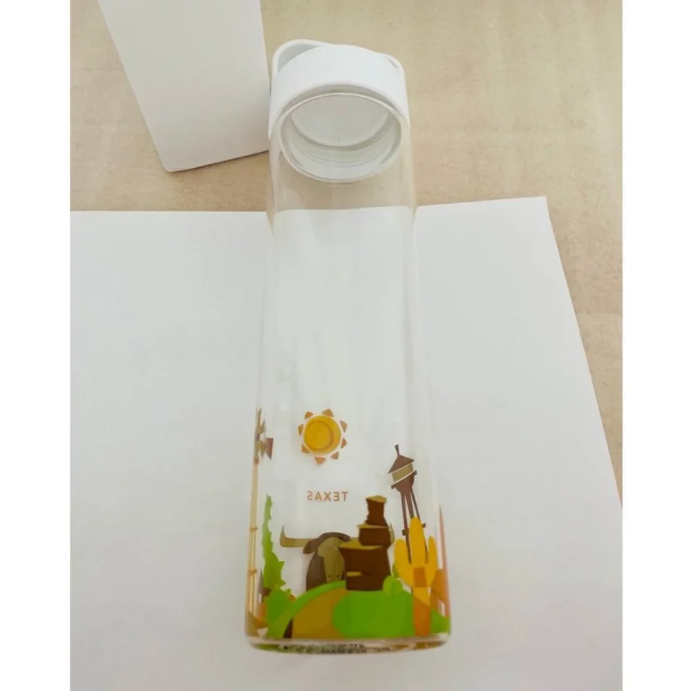 🌟 Starbucks 🌟 'You Are Here' Glass Water Bottle Collection 2015, 'TEXAS'